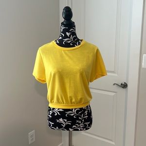 Lulu’s Keep Grooving Golden Yellow Cropped Tee